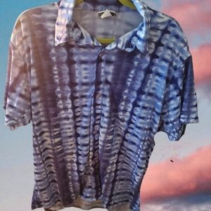 ELEE LOS ANGELES Vintage 90s Tie Dye Mens Button Up Shirt
